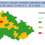 V Praze přetrvává červený stupeň pohotovosti, do oranžového stupně nyní spadá 28 okresů