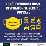 Od čtvrtka nebudou povinné respirátory ve veřejné dopravě