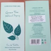 Stanovení nebezpečného výrobku: Green Tree Natural Spray, GORDANO PARFUMS, Eau de Toilette