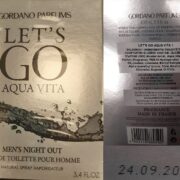 Stanovení nebezpečného výrobku: GORDANO PARFUMS, LET’S GO AQUA VITA, MEN’S NIGHT OUT, EAU DE TOILETTE POUR HOMME