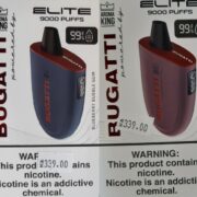 Stanovení nebezpečného výrobku: jednorázová elektronická cigareta zn. AROMA KING BUGATTI powered by ELITE 9000 PUFFS, 15 ml e-liquid, ve dvou příchutích