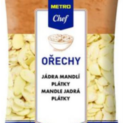 Varování před konzumací potraviny – Ořechy, jádra mandlí plátky